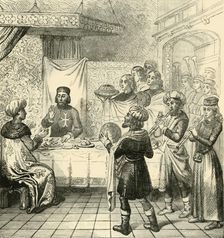 Zizim Dining with the Grand Master of Rhodes 1890. Creator: Unknown