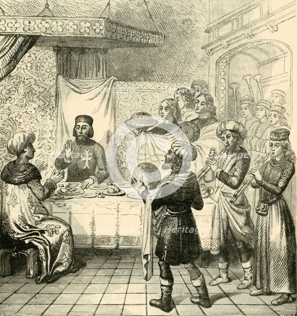 'Zizim Dining with the Grand Master of Rhodes', 1890.   Creator: Unknown.
