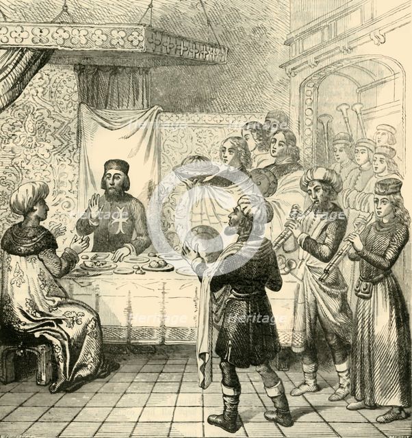 'Zizim Dining with the Grand Master of Rhodes', 1890.   Creator: Unknown.