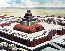 Ziggurat, reconstruction made by Charles Chipiez