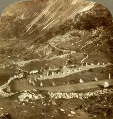 Zigzag steeps of Grjotlid road to Mark - 10 miles travel for 3 3/4 miles straight distance, Norway Creator: Unknown