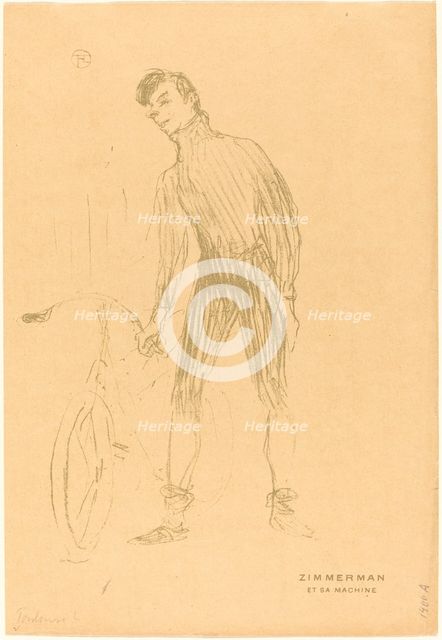 Zimmerman et sa machine (Zimmerman and His Machine), 1895. Creator: Henri de Toulouse-Lautrec.