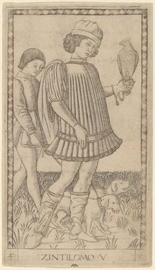 Zintilomo (Gentleman), c. 1465. Creator: Master of the E-Series Tarocchi