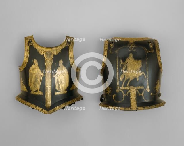 Zischägge (Helmet) and Cuirass of Emperor Ferdinand II, Southern Germany, c. 1620. Creator: Unknown.