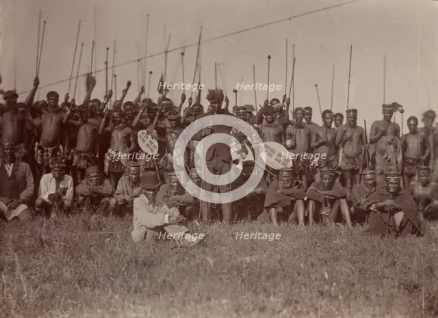 Zulu warriors, about 1860-1880. Creator: Unknown.