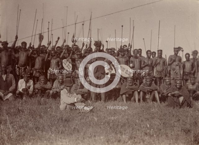 Zulu warriors, about 1860-1880. Creator: Unknown.