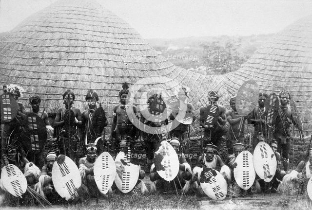 Zulu warriors, Southern Africa, c1875.  Creator: Unknown.