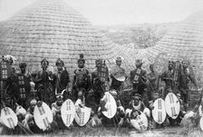 Zulu warriors, Southern Africa, c1875