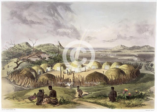 'Zulu Kraal near Umlazi, Natal', 1849. Artist: George French Angas