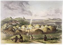 Zulu Kraal near Umlazi, Natal 1849. Artist: George French Angas