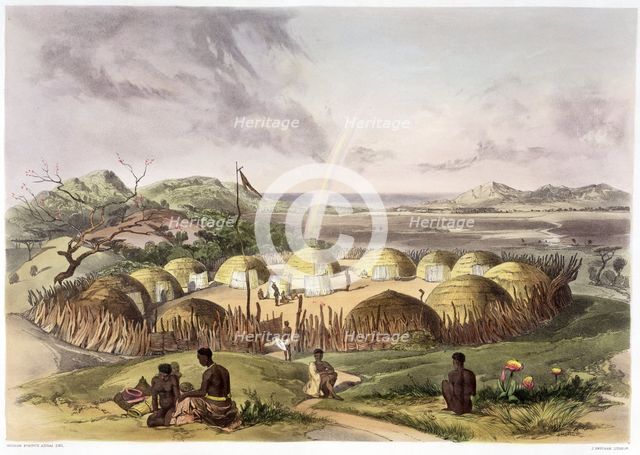 'Zulu Kraal near Umlazi, Natal', 1849. Creator: George French Angas.