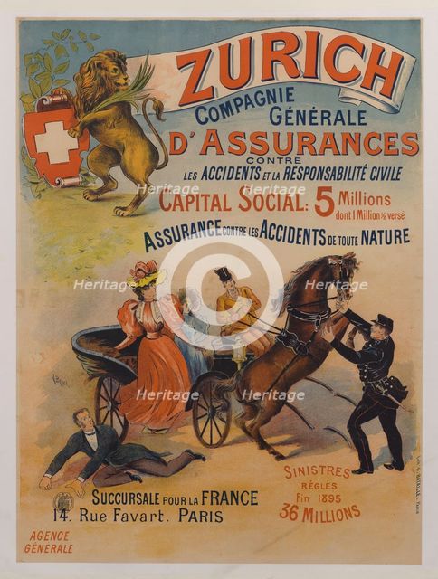Zurich Insurance, 1895. Creator: Bergé, L. (active End of 19th cen.).