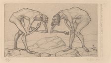 Zwei Männer, einander in höherer Stellung vermutend, begegnen sich (Two Men Meet..., 1903. Creator: Paul Klee
