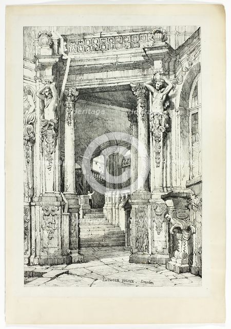 Zwinger Palace, Dresden, 1833. Creator: Samuel Prout.